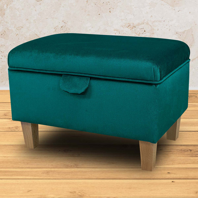 50cm Emerald Green Velvet Storage Ottoman